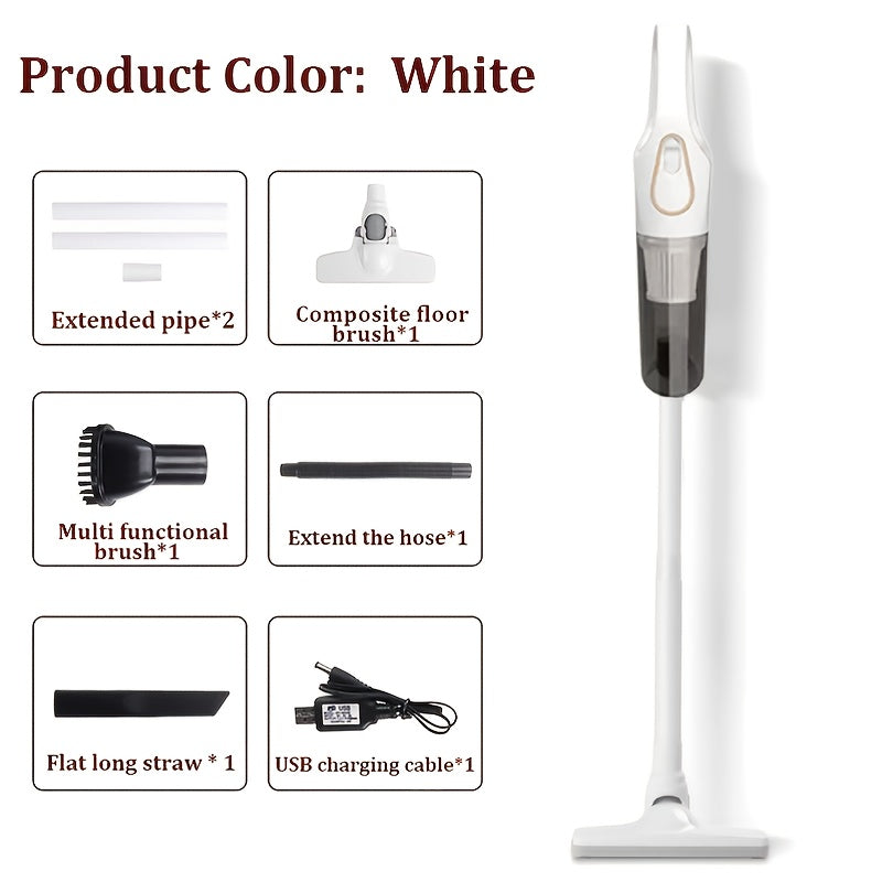 Cordless Handheld Vacuum Cleaner with Dual 2000mAh Batteries, USB Charging & Strong Suction - Lightweight ABS Design, Multi-Functional Attachments for Indoor/Outdoor Use, Cordless Vacuum Cleaner, Quick Cleanup, Ergonomic Grip