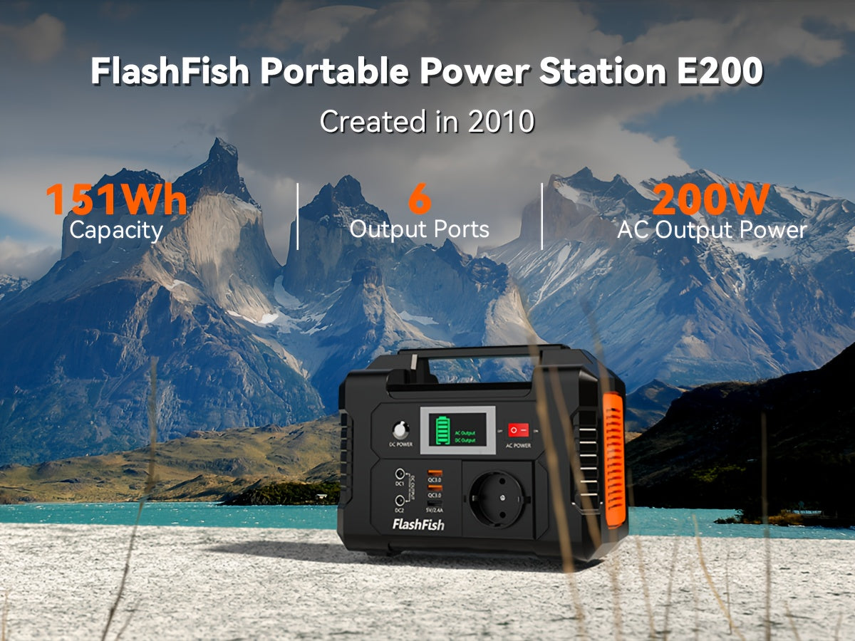 200W Portable Power Station, 60W Foldable Solar Panel, 151Wh Digital Display Solar Generator, with BMS Smart Battery | High-Density Lithium Battery | Sine AC Power, Home Backup | Outdoor Travel Essential Set, Portable Generator