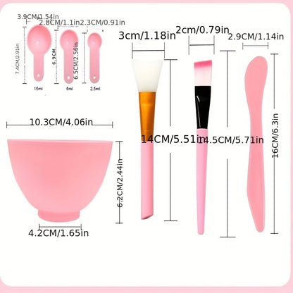 Face Mask Mixing Bowl Set, 7 In 1 DIY Facemask Mixing Tool Kit, Facial Mask Bowl Stick Spatula Silicone Face Mask Brush Soft Face Brushes Spoons