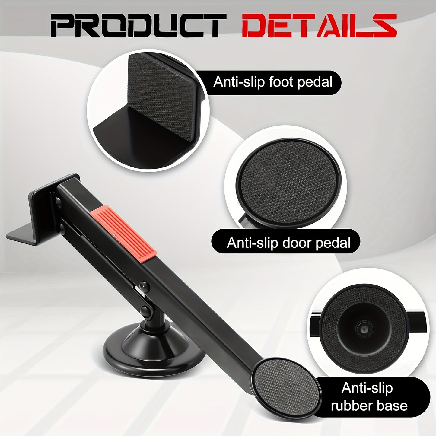Heavy-Duty Metal Door Lifter for Home & Office - Manual Push-Open Tool with Adjustable Suction Cups, No Battery Needed, Multi-Functional Ergonomic Design for Metal Doors, Door Opener, Modern Tool Design, Sturdy Construction