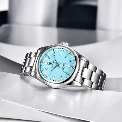 1pc BENYAR Men's Mechanical Wristwatch, 10Bar Waterproof Automatic Watch, Stainless Steel Sports Diving Watch For Men, Ideal choice for Gifts