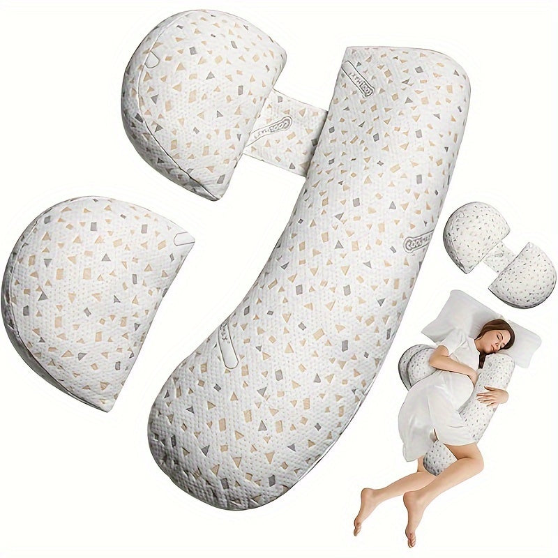 Maternity Belly Pillow for Pregnancy - H-Shape & C-Shaped Support (Cushion Converts!) - Back, Belly Button-Facing Design, Soft Comfort for Side/Back Sleepers, Prenatal & Postpartum Use - Ideal for Women's Pregnancy