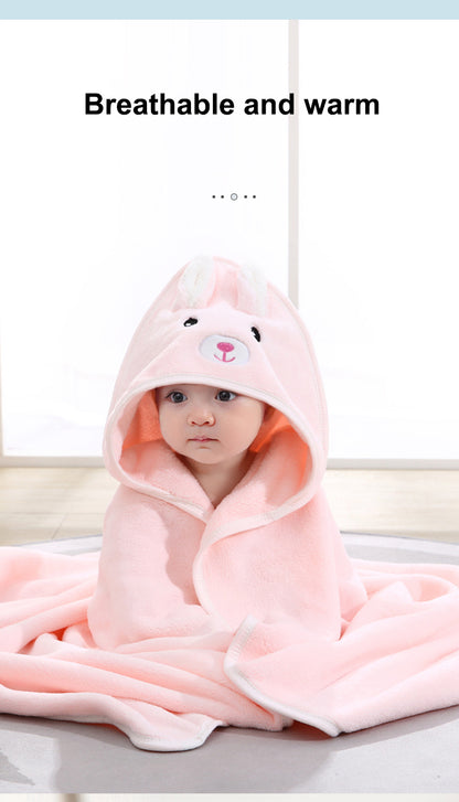 Baby Bath Towel Girl Boy Baby Towel Newborn With Hood Cartoon Coral Fleece Infant Towels Blanket Newborn Baby Bathrobe Infant, Christmas Halloween Gift