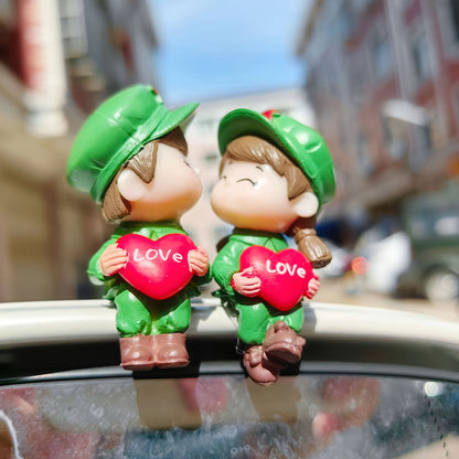 Cute Ornaments Couple Action Figurines Balloons Ornaments For Car Dashboard Decoration