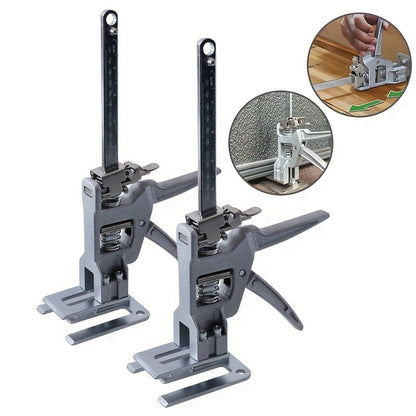 1pc Heavy-Duty Stainless Steel Manual Height Lifter with 30.48cm Adjustable Arm & Effort-Saving Mechanism - 199.58KG Load Capacity, Sturdy Base & Locking System for Walls, Cabinets, Windows, Doors, Furniture - Ideal for Const
