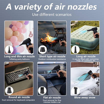 130000RPM Violent Turbofan, Intelligent Display Screen with 4-speed Adjustable, Including 5 Hair Dryers, 4000mAh High-capacity Battery, The Best Holiday Gift for Portable Air Blowers Suitable for Computers, Keyboards, Outdoor