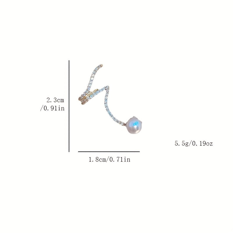 Brincos em Prata 925 com Pérolas Sintéticas em Forma de Agulha e Clips de Orelha - Joalharia Exclusiva para Mulher e Decoração de Banquetes