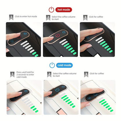 HiBREW 5-in-1 -in-One Coffee Machine: Espresso, Cappuccino, Latte, Drip, Capsule & Ground Coffee Maker with ESE/NS/DS/K-Cup Pods, 1450W System, Semi- Operation, European Plug (220-240V), Coffee Maker Machine, Espresso Coffee