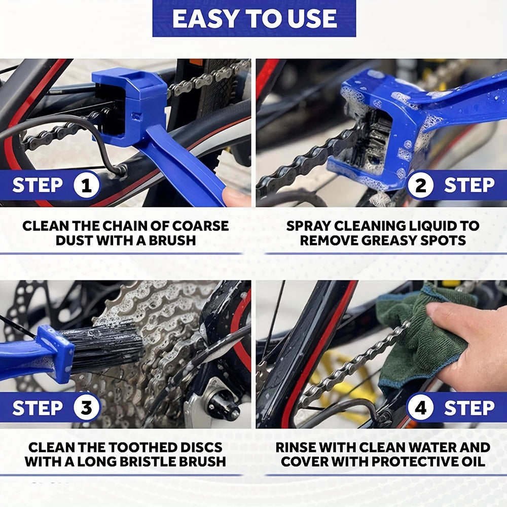 Portable Bicycle Chain Cleaner, Motorcycle Road Bike Chain Clean Brush, Bicycle Clean Tool Kit, Cycling Chain Cleaner Maintenance
