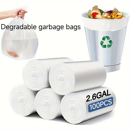 5 rolls100pcs Trash Bags, 9.99L Capacity (45.01x50.01 cm) - High-Quality, Leak-Proof, Multi-Purpose for Home, Kitchen, Office, School, Outdoor & Bathroom Use - Green Plastic Disposable Waste Bags