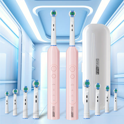 2 Pack Orinatola Electric Toothbrush, 8 Brush Heads, IPX7 Waterproof, 2 Travel Cases, 3 Rotating Cleaning Modes, USB C Fast Charging, 2 Minutes Smart Timer, A Good Gift for Yourself And Your Family, Personal Care Electronics,