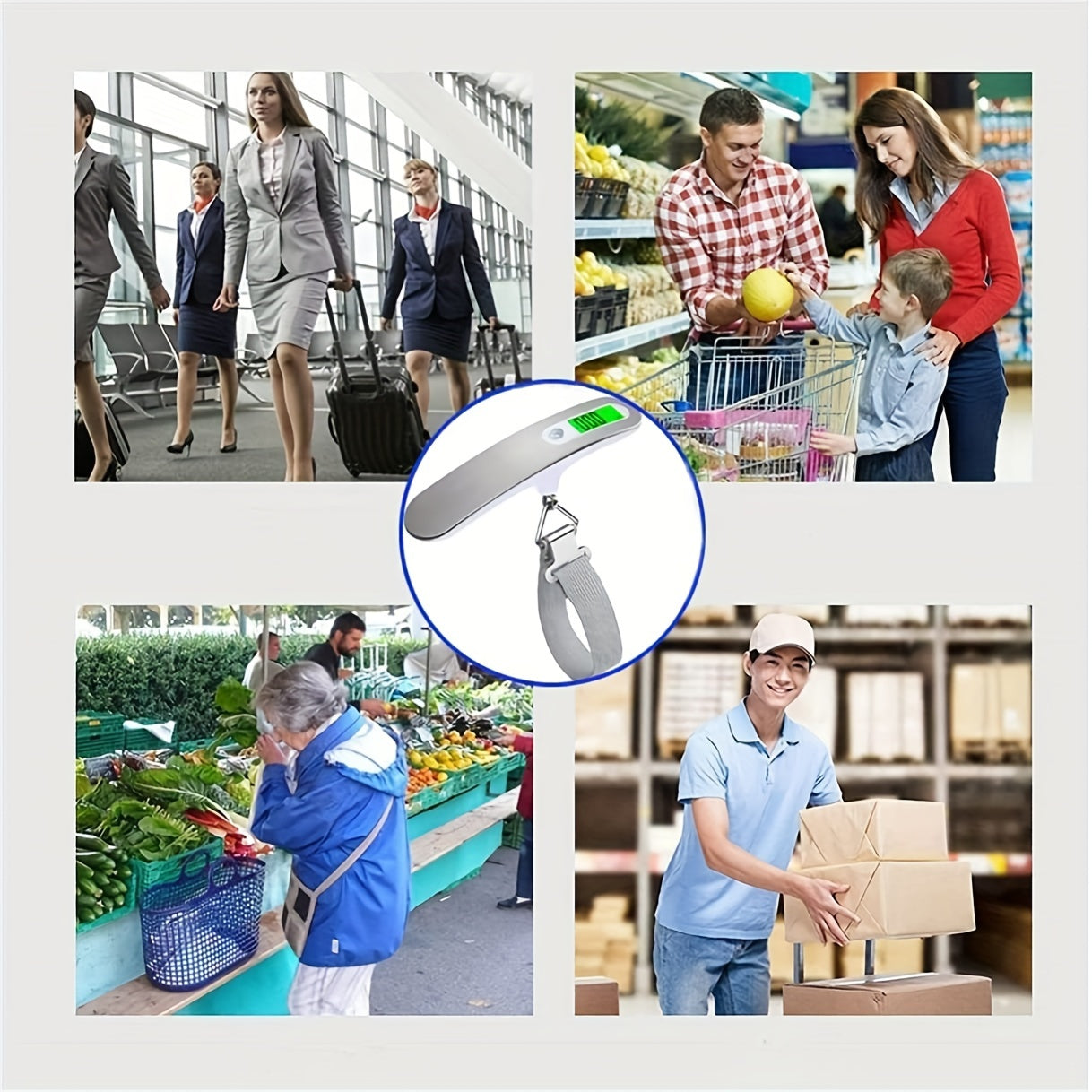 Portable Digital Luggage Scale with Backlit LCD Display, 49.9KG Capacity, Overweight Warning Function, Metal Hook, Lightweight & Compact Design for Travel