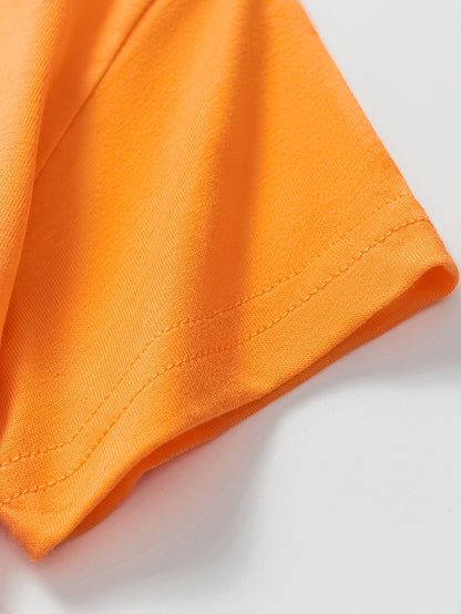 Boys' Cotton Short Sleeve T-Shirt with Cartoon Excavator Print, Breathable Summer Trend