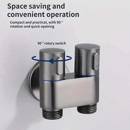 Versatile Wall-Mounted Spray Gun Set with Dual Stainless Steel Valves - Ideal for Bathroom, Pet Showers & More, Chrome Finish, Easy Installation, Fits G1/2 Hoses, Floor Cleaning Tool|Sleek Bathroom Fixture|Durable Alloy Const