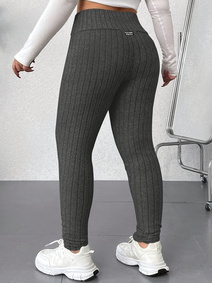 Plus Size, Women's High-Waisted Skinny Leggings - Non-See-Through Stretchy Pants, Machine Washable Tight Pants for,, Everyday Outfits - Plus Size Friendly & Casual Leggings