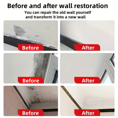 Kit de Reparação de Paredes com Espátula - Massa de Secagem Rápida para Drywall, Preenchimento de Buracos e Fissuras, Acabamento à Base de Cal, Reparação Autocolante de Paredes de Gesso, Branca, Material Plástico, Fácil de Usar para Reparações Domésticas