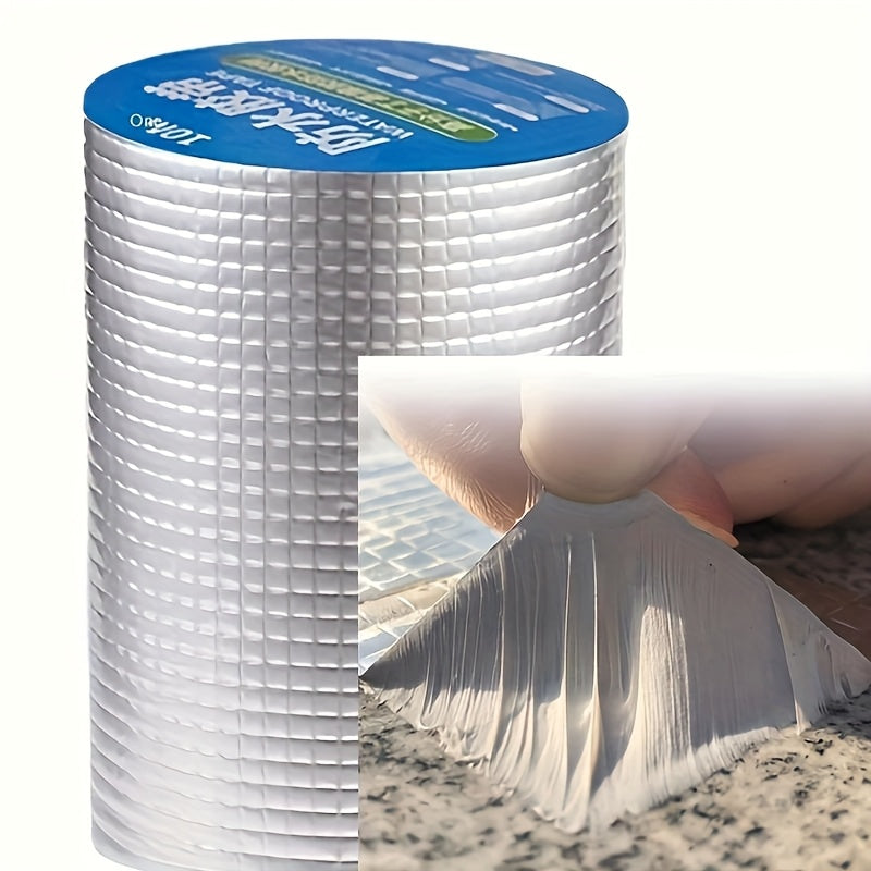 Butyl Multi-Purpose Waterproof Aluminum Seal Tape, 10cm x 10m - Self-Adhesive, Ideal for Pipe Leak Repair and Roof Insulation, Durable & Easy to Apply, Ultra-Waterproof, Roof Sealant