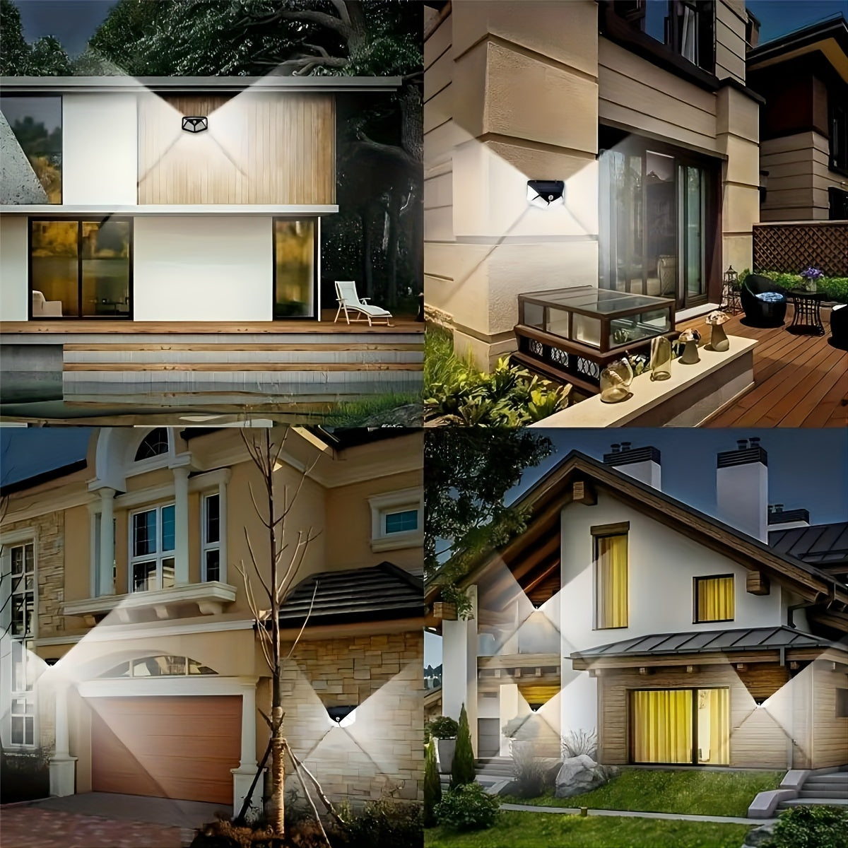 4packs Solar Wall Lights 100 LED Super Energy Saving Lights, Motion Sensor Security Lights, 270° Range Lighting Outdoor Wall Lights, With 3 Modes For Yard Garden Patio Courtyard Fences Driveway Pathway