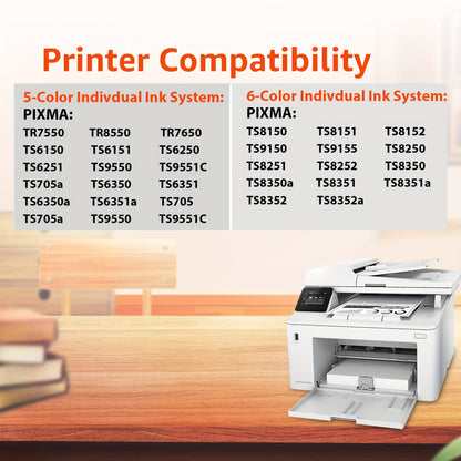 5/6Packs Ink Cartridges Compatible with Canon 580XXL 581XXL Printer Cartridges PGI-580XXL CLI-581XXL for Canon Pixma TR8550 TS705 TS6350 TS6350a TS705a TS6351 TS6250 TS6150 TS9550 TS6300 TS6255