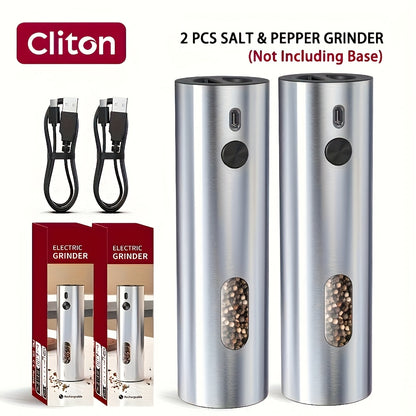 Moinho Elétrico de Sal e Pimenta USB com Luz LED