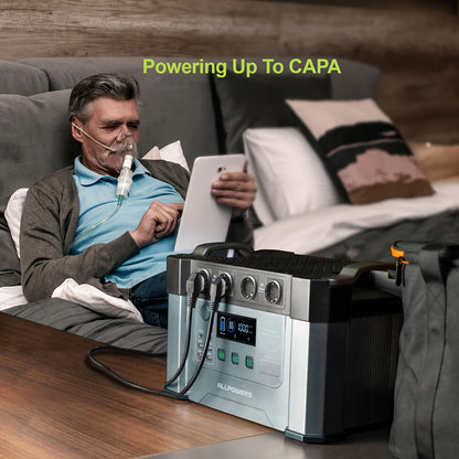 ALLPOWERS S2000 Pro Solar Power Station With SP033 Panel Included, 2400W MPPT Portable Power Station With 1pc 200W Foldable Solar Panel, Solar Backup Power For RV Van House Outdoor Camping