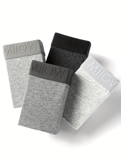 4pcs Dark Grey and Light Grey Men's Underwear