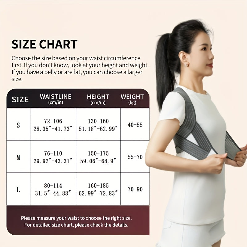 Posture corrector, unisex adjustable posture trainer with breathable mesh, lightweight and comfortable, suitable for gym and daily use, fitness accessory