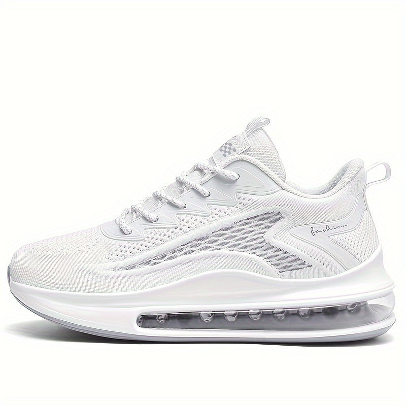 Men's Breathable Knit Sneakers with Full Cushioning & Air-Sole Technology - Slip-Resistant Rubber Outsole, All-Season Comfort for Sports & Casual Wear - Extended Sizes Available, Comfy Shoes, Comfortable Footwear, Modern Foot