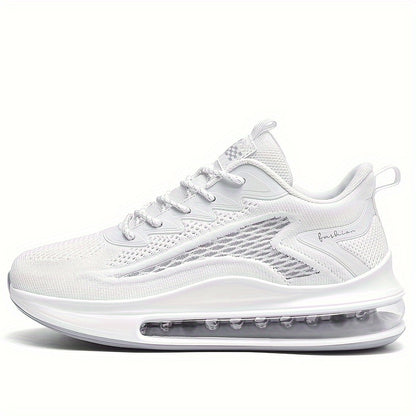 Men's Breathable Knit Sneakers with Full Cushioning & Air-Sole Technology - Slip-Resistant Rubber Outsole, All-Season Comfort for Sports & Casual Wear - Extended Sizes Available, Comfy Shoes, Comfortable Footwear, Modern Foot