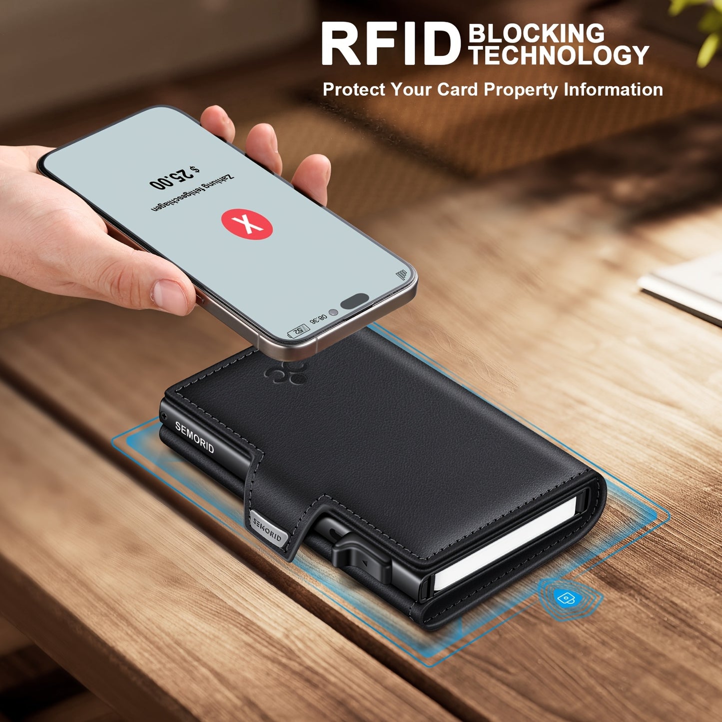 Men Wallet Front Pocket RFID Blocking Card Holder Gift for Men