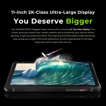HOTWAV R9 Pro Rugged Tablet Android 14, 11 Inch HD+ Display 20080mAh Tablet, Octa-Core 20GB(14GB Expandable) RAM+256GB ROM+2TB Outdoor Tablet, 64MP+16MP Camera 4G Dual SIM/GPS, Rugged Tablet, Business Tablet, Premium Tablet,