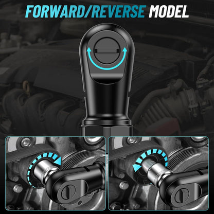 Chave de roquete sem fios Seesii 3/8", 90 N.m 200 RPM, chave de roquete elétrica de 200 RPM e 90 N.m, 2 baterias de 2,0 A e carregador, gatilho de velocidade variável, 8 tomadas, adaptador de 1/4" e 1/2", barra de extensão de 3".