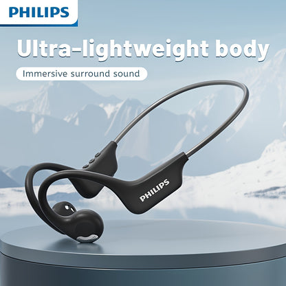 For Philips BT5.3 Wireless Headphones - Sporty Open-Back Design with Built-in Microphones, Neck Strap, Stereo Sound, USB-C Charging, Lightweight & Durable for Running, Gym, Workouts - Model TAA1708, Workout Headphones, Gym Ea