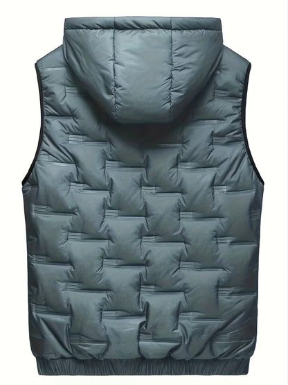 Men's Trendy Autumn Winter Hooded Thermal Vest Casual Sleeveless Jacket Coat Vest