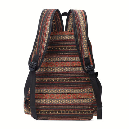 2025 Vintage Style Backpack with Adjustable Straps, Multiple Compartments in Brown, Red, Blue and Gray, Large Capacity Travel Backpack and Daypack, Travel Backpack