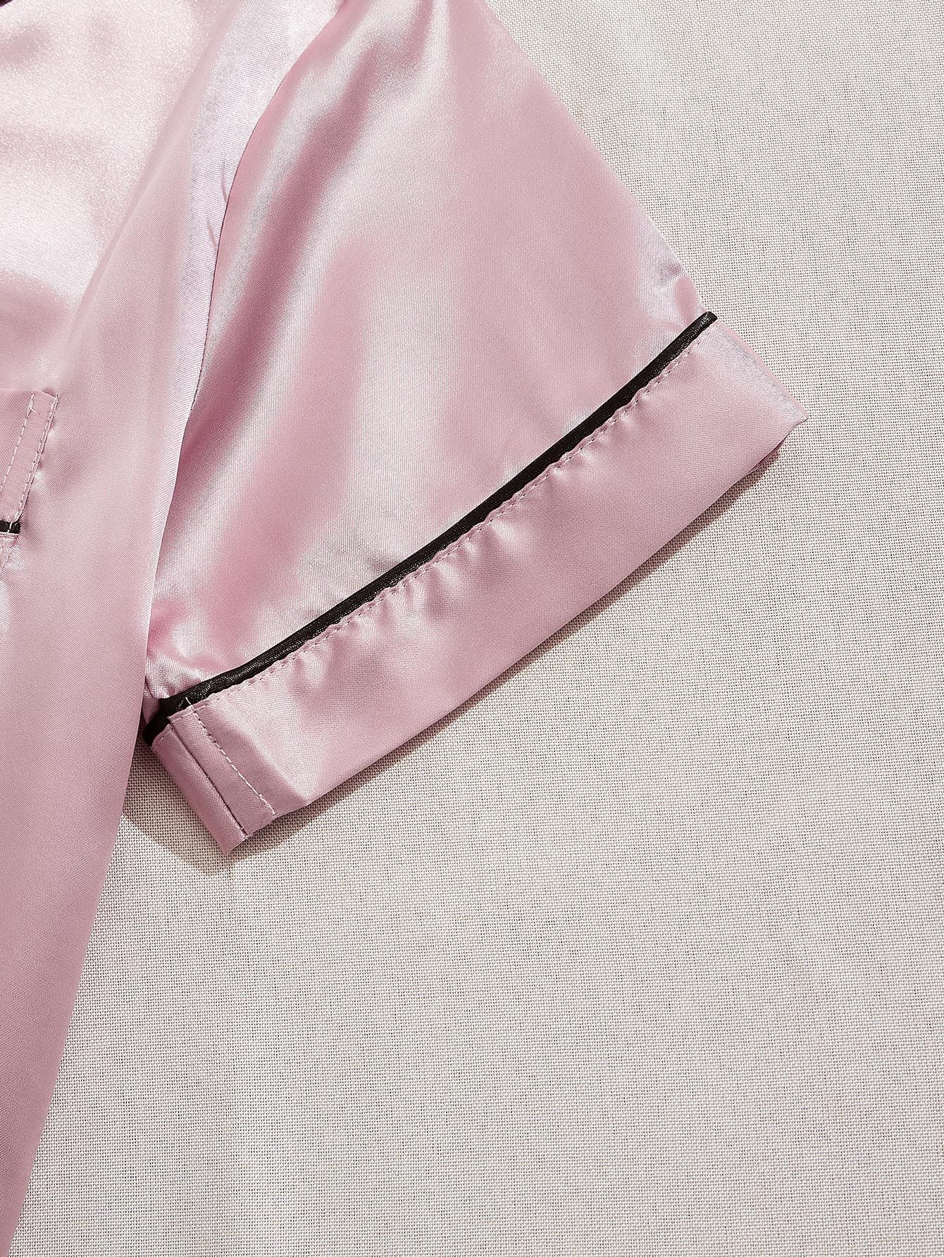 3 Sets Satin Pajama Set, Short Sleeve Lapel Top &amp; Elastic Waistband Shorts, Women's Sleepwear &amp; Loungewear