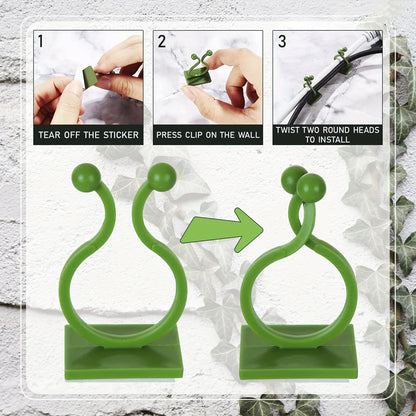 10pcs Plant Climbing Wall Fixture Clips, Self-Adhesive Hook Vines Traction Invisible Holder Supporting Wire Fixing, For Garden Wall Clip, Vines Fixing Clips Self-Adhesive Hook Plant Vine Traction For Indoor Outdoor Decoration