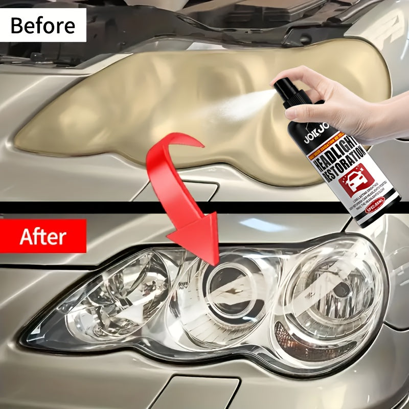 50ml Ceramic Headlight Restoration Spray, Premium Car Headlight Repair Tool - Remove Yellowing and Oxidation, Restore Clarity, Long-lasting Light Coating Protective Spray