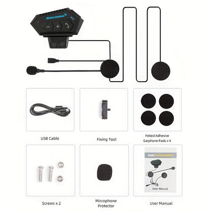 Motorcycle Wireless Helmet Headset Hands-free Call Kit Stereo Anti-interference Music Player Speaker