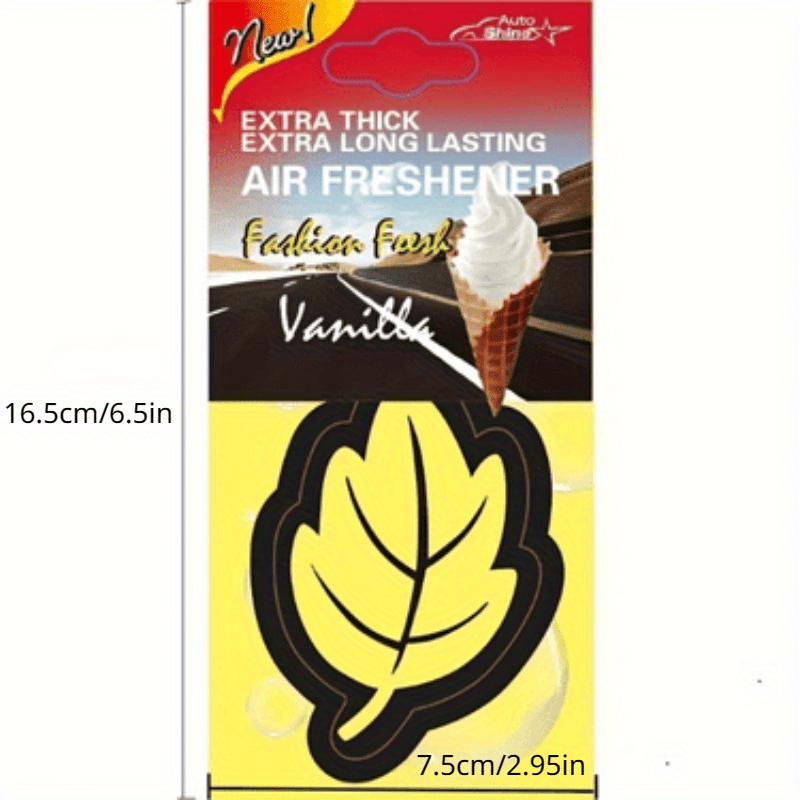 3-60pcs Car Air Freshener Natural Scented Tea Paper Auto Hanging Vanilla Perfume Fragrance Leaf Shape Car Interior Accessories Christmas Gift