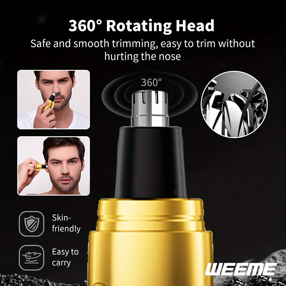 WEEME 4pcs Men'S Golden Electric Hairdresser Set, Household Beard Building Kit. Electric Hair Clipper + Electric Shaver + Electric Nose Hair Trimmer + Fine Trimmer. Used for Home, Car and Travel. Gifts for Fathers, Husbands,