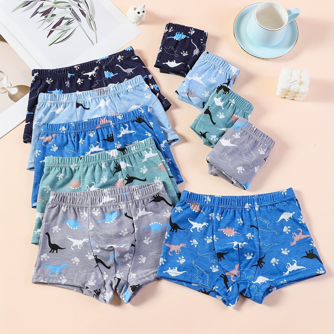 3pcs Toddler Kid Boys Underwear Soft Breathable Cartoon Car Pattern Comfy Boxers Briefs