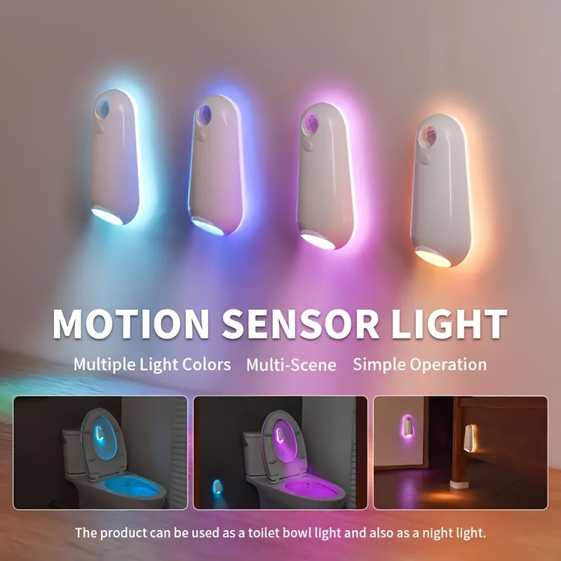 ABS motion-sensing floor edge light (7 colors), toilet light, mushroom-inspired glow & snap-fit setup. Nighttime step-activated lighting for stairs/toilet/bedroom artistic ambiance enhancer and festive present.