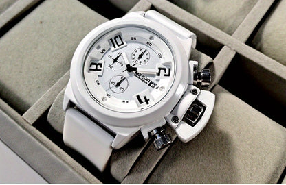 MEGIR Multifunction Men's Watch, Sports Silicone Strap Waterproof Calendar Quartz Watch 2002, Ideal Choice For Gifts