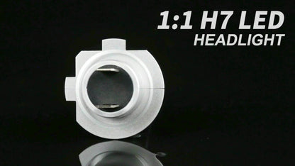 2pcs Turbo H7 LED Headlights 1:1 Mini Size HeadLamp Wireless 18000LM CSP Chips LED h7 Light for Car Bulb 6000K White 12V 60w, Automotive Lighting, Vehicle Headlights, Sleek Headlamp, Modern Headlight, Longlasting Bulb, Energy