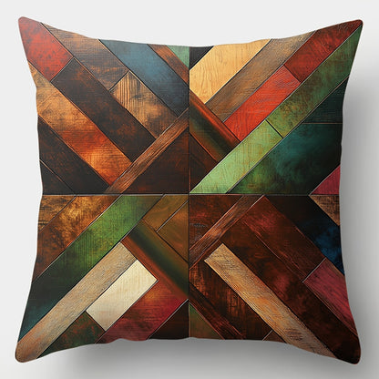 4-Pack Contemporary Geometric Throw Cushion Covers for Sofa, Machine Washable, Printed Zipper Closure, Versatile Room Decor, Woven Polyester Decorative Case Set for Living Room, Bedroom, Patio Furniture