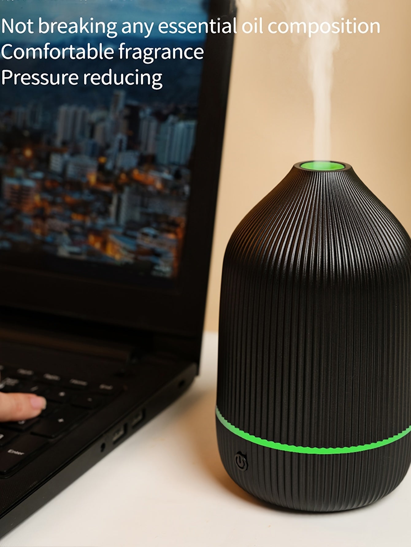 1pc AromaCare USB Powered Cylinder Aroma Diffuser, Air Purifier & Humidifier with Automatic Shut-Off, Waterless Ultrasonic Mist Maker for Enhanced Sleep & Relaxation, Ideal for Home, Office & Travel