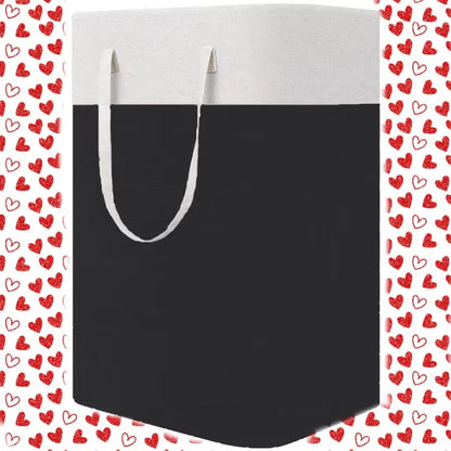 Folding Fabric Laundry Storage Basket Linen Cloth Quilt Movin Toy Dorm Family Hamper ExtendedHandle Striped Dirty Clothes Hamper