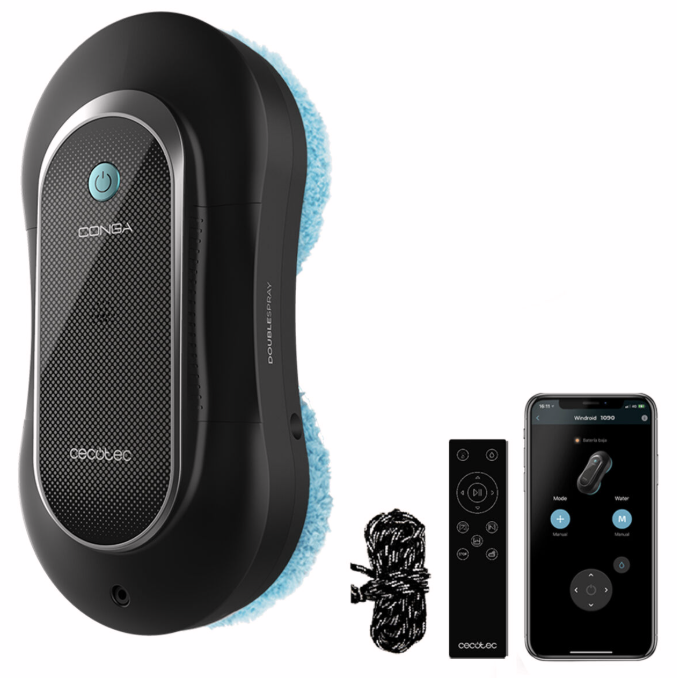 Cecotec Aspirador Limpiacristales Windroid 1090 Double Spray 72 W com app e comando
