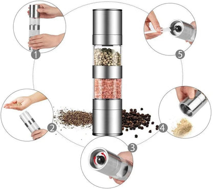 Wholesale Kitchen Barbecue  Oil Spray Bottle Olive Oil and Vinegar Jars Dispenser Sprayer With Salt Pepper Grinder